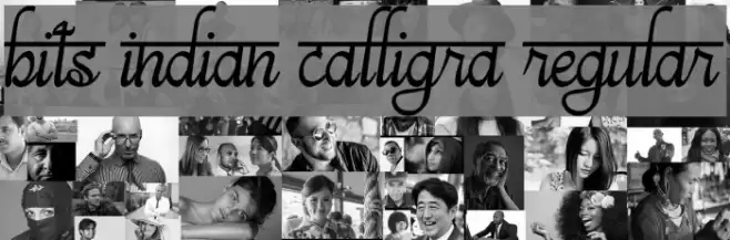 bits indian calligra Regular Font examples