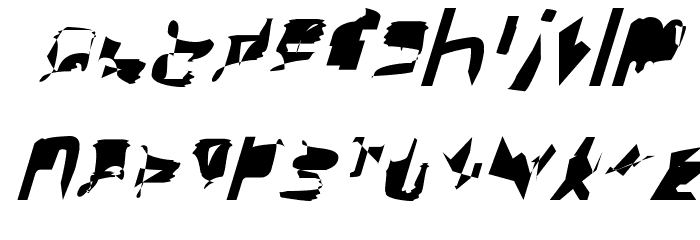 bitstorm extracondensed oblique Font LOWERCASE