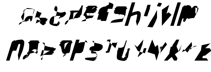 bitstorm supercondensed oblique Font LOWERCASE