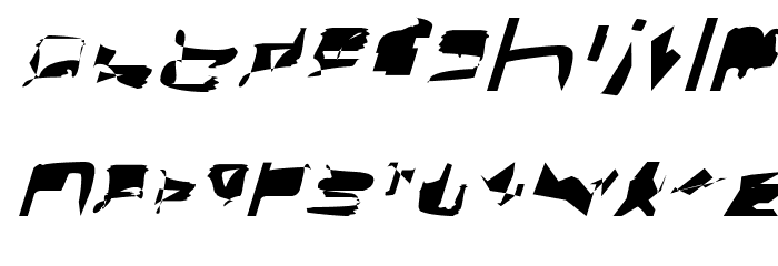bitstorm superextended oblique Font LOWERCASE
