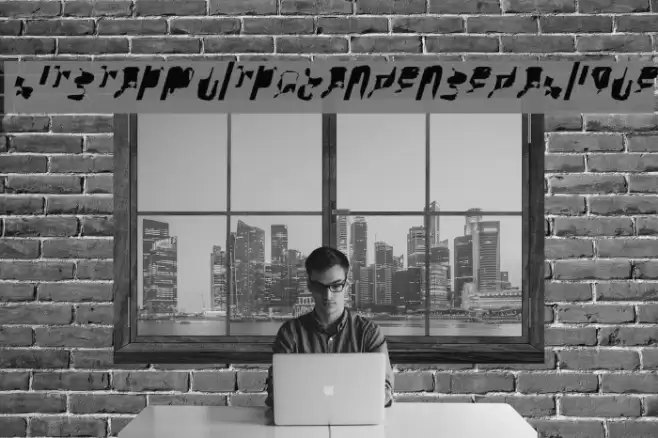 bitstorm ultracondensed oblique Font examples