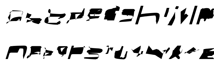 bitstorm ultraextended oblique Font LOWERCASE