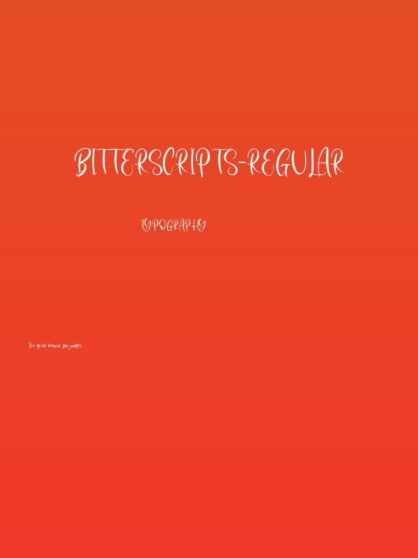 bitterScripts-Regular Poster