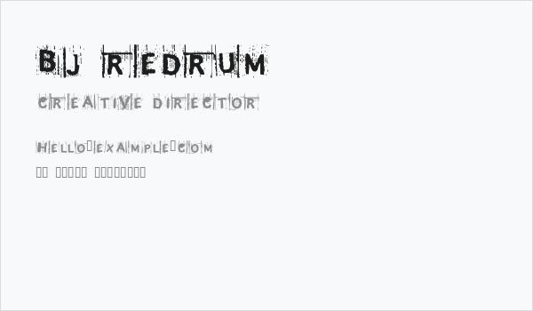 BJ REDRUM Business Card