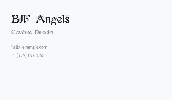BJF Angels Business Card