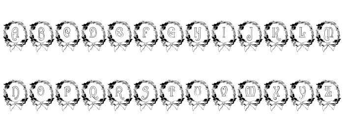 BJF Christmas Wreath Font LOWERCASE