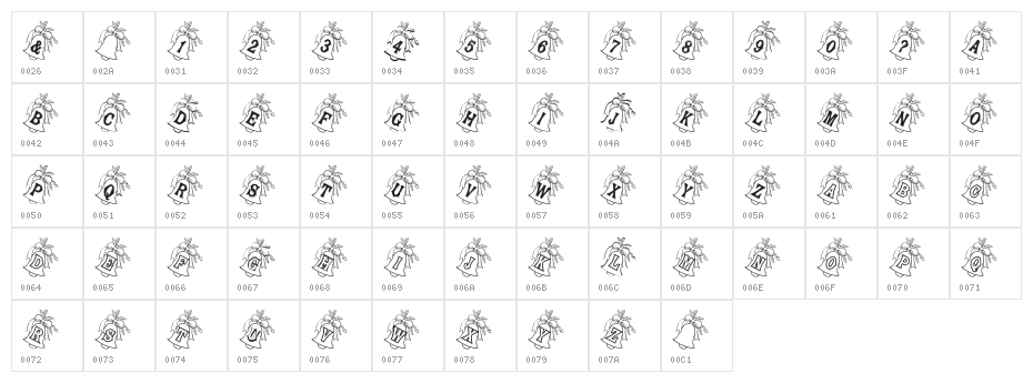 BJF Holly Bells Character Map