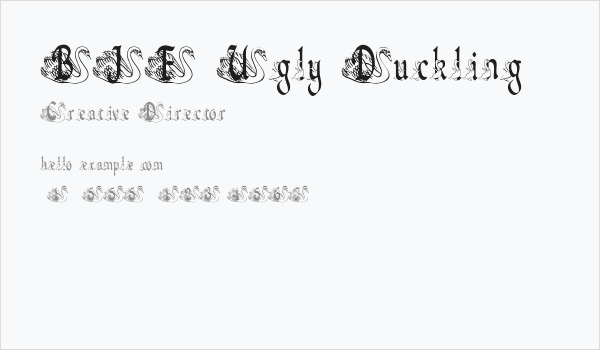 BJF Ugly Duckling Business Card