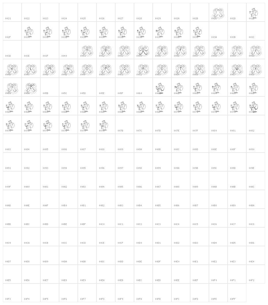 BJF Xmas Angels AH Character Map