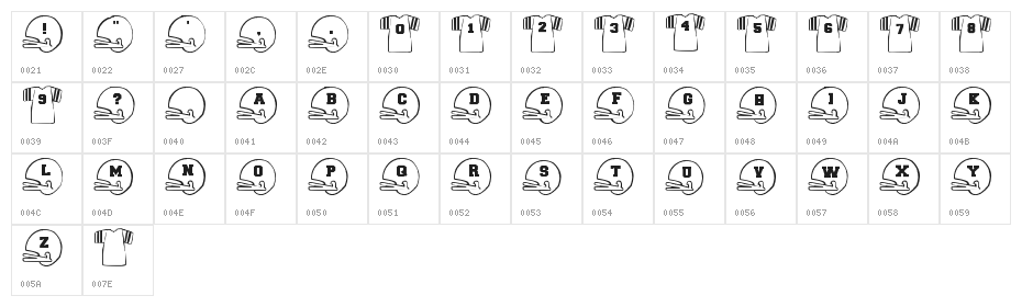 BJFootball Character Map