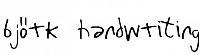 Björk Handwriting  Frei Schriftart Herunterladen