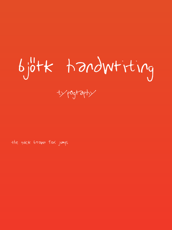 Björk Handwriting Poster