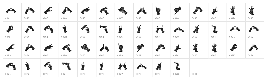 Bk Bisindo Regular Character Map