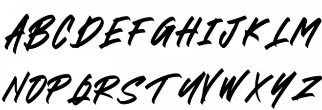 BLACK BRUSH Italic फ़ॉन्ट अपरकेस