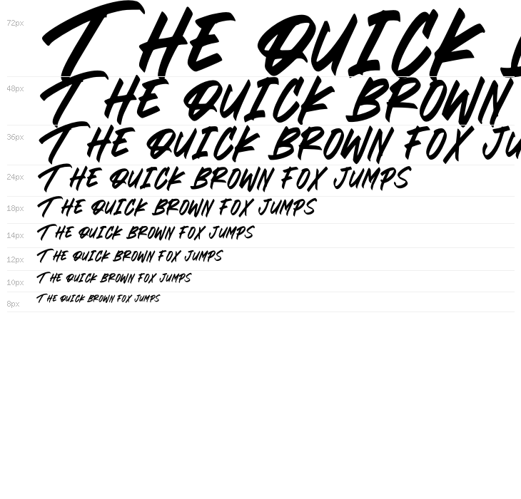 BLACK BRUSH Italic Waterfall