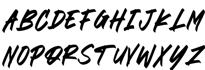 BLACK BRUSH Italic Font LOWERCASE