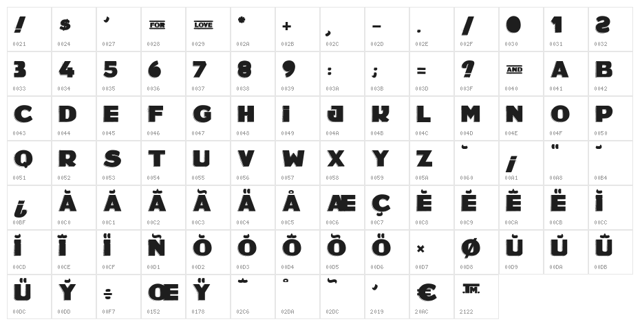 BLACK DECEMBER Character Map