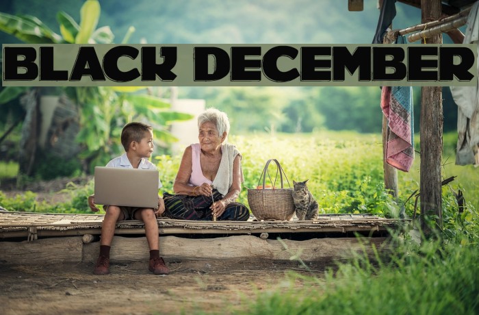 BLACK DECEMBER Font examples