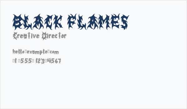 BLACK FLAMES Business Card