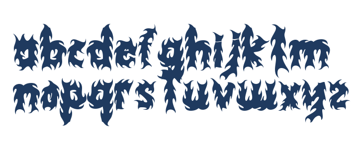 BLACK FLAMES Lowercase