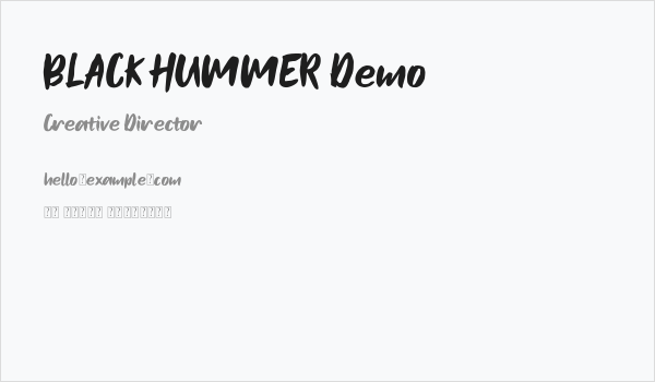 BLACK HUMMER Demo Business Card