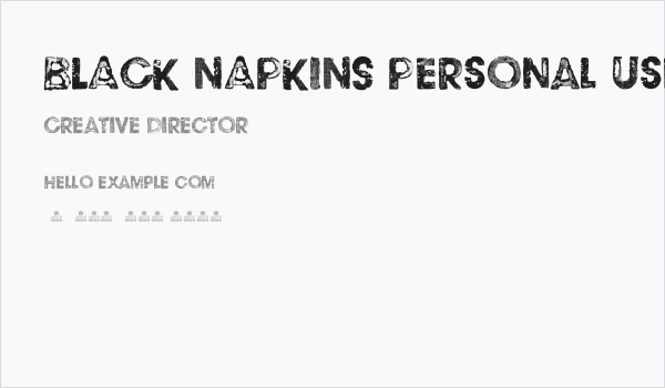 BLACK NAPKINS Personal Use Business Card