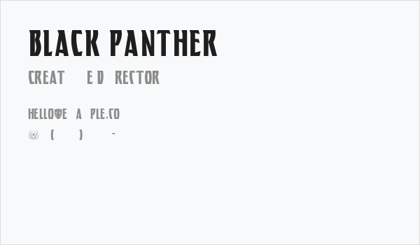 BLACK PANTHER Business Card