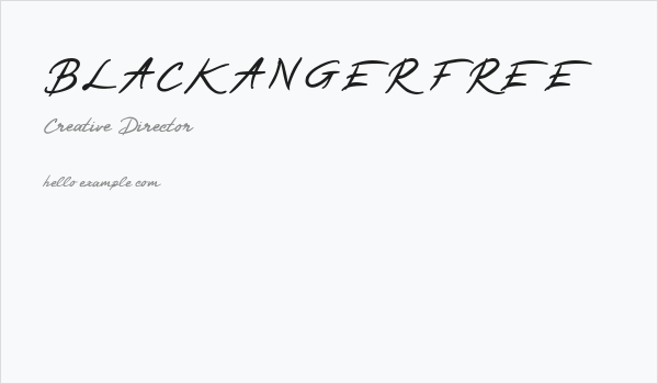 BLACKANGER FREE Business Card