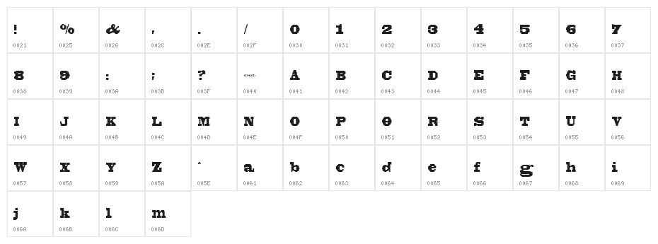 BLACKBONSAI1.0Regular Character Map