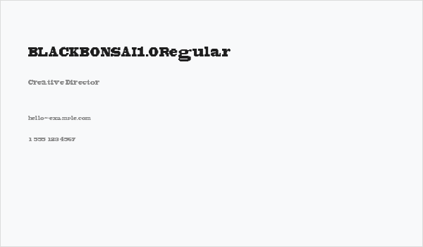 BLACKBONSAI1.0Regular Business Card