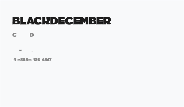 BLACKDECEMBER Business Card