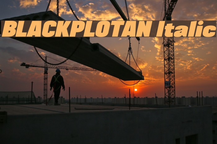 BLACKPLOTAN Italic Font examples