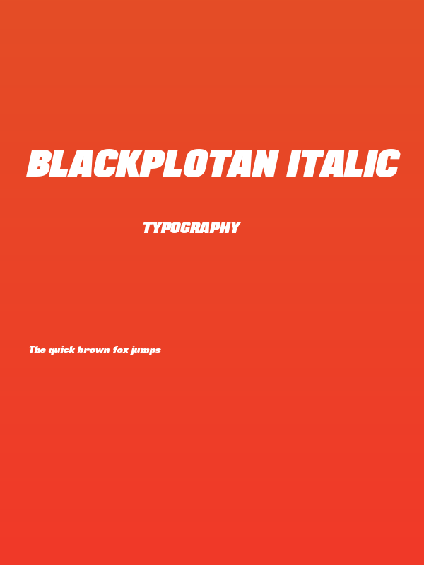 BLACKPLOTAN Italic Poster