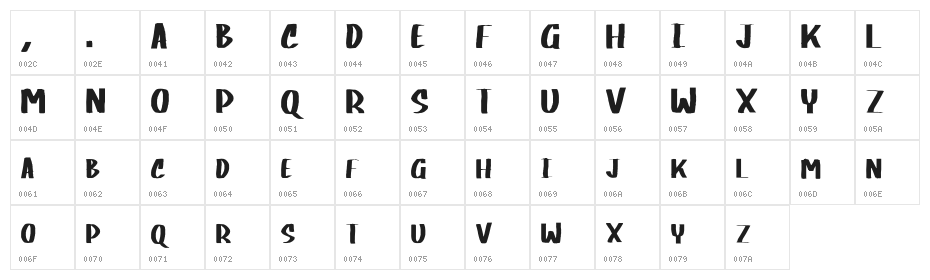 BLACK_RIGHT Character Map