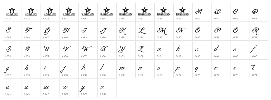 BLANCCHATEAU-Regular Character Map