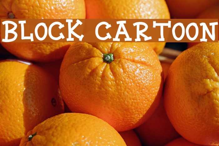 BLOCK CARTOON Font examples