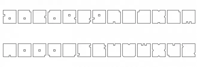 BLOCK-Hollow फ़ॉन्ट लोअरकेस