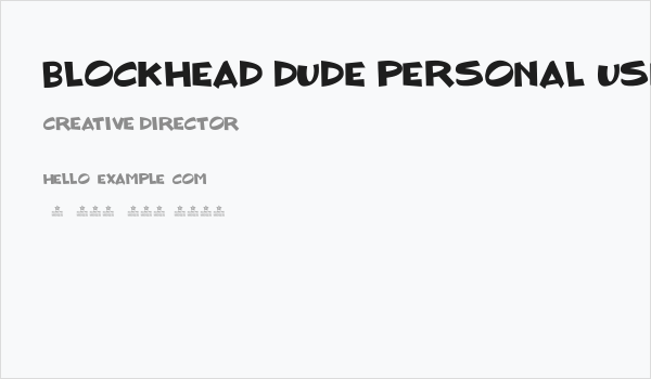 BLOCKHEAD DUDE Personal Use Business Card