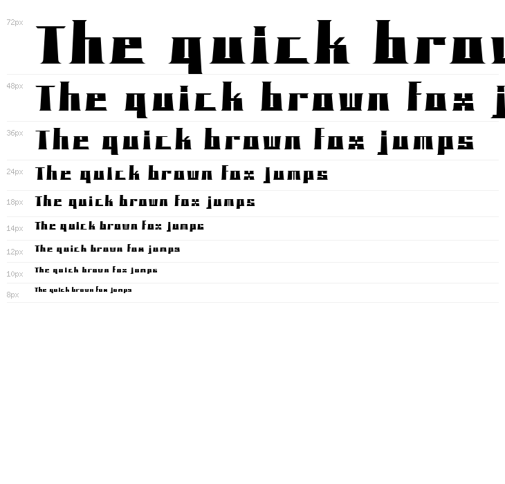 BLOCKO typeface Waterfall