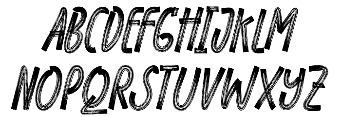 BLOGGER 1983 BRUSH Regular Schriftart Kleinbuchstaben