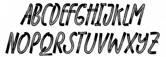 BLOGGER 1983 BRUSH Regular Schriftart Kleinbuchstaben