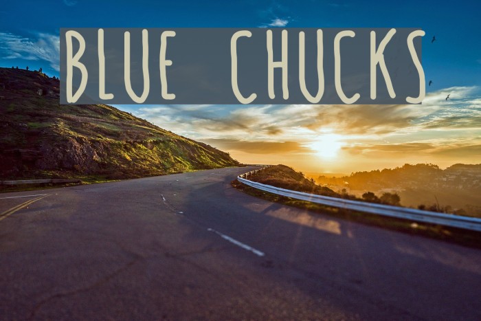 BLUE CHUCKS Font examples