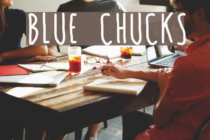 BLUE CHUCKS Font examples