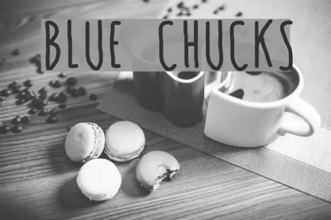 BLUE CHUCKS Font examples