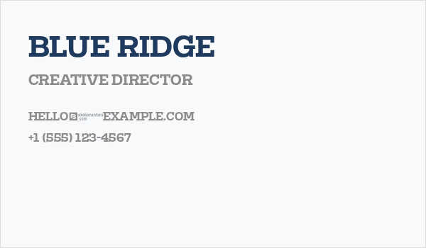 BLUE RIDGE Business Card