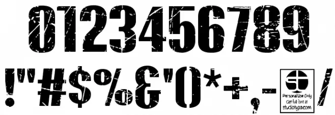 BLUEFISH BLACK SCRATCHED Demo Font OTHER CHARS