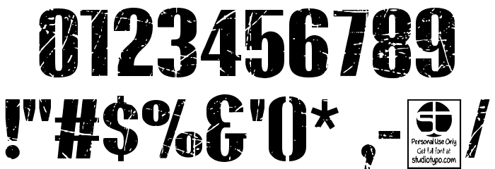BLUEFISH BLACK SCRATCHED Demo Font OTHER CHARS
