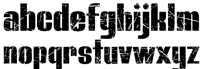 BLUEFISH BLACK SCRATCHED Demo Font LOWERCASE