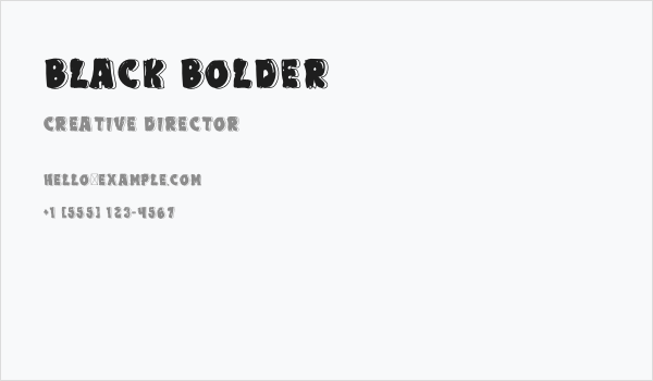 BLack Bolder Business Card