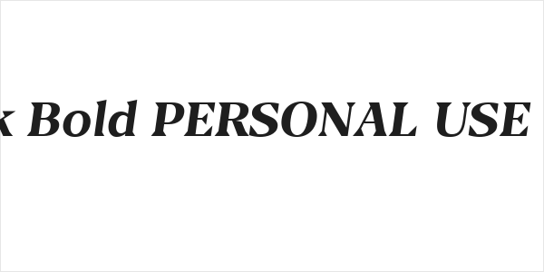 Blaak Bold PERSONAL USE Italic Logo